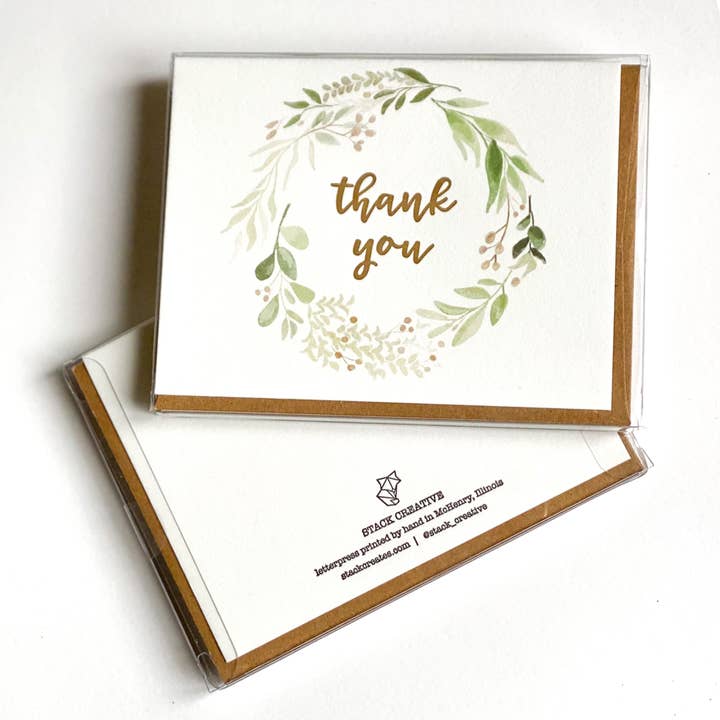 Thank You Card Set - Floral for wholesale by Stack Paper Press