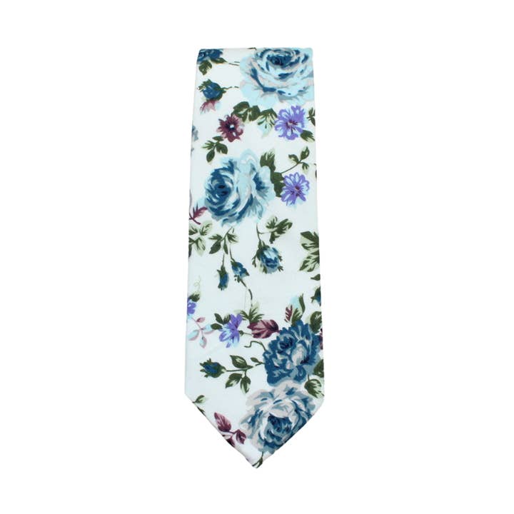 Ellis Blue & Purple Floral Tie for wholesale by Tie Mood