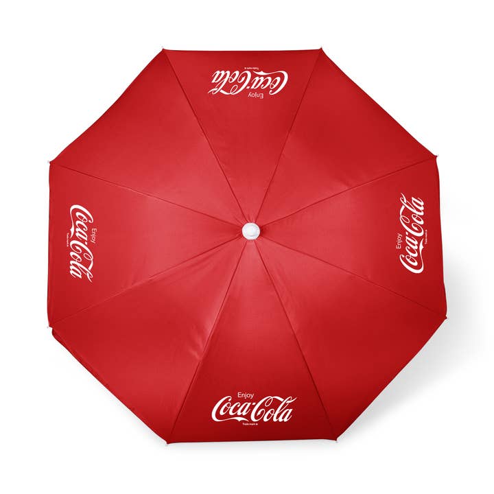 5.5 Ft. Portable Beach Umbrella - Coca-Cola for wholesale by Picnic Time Family of Brands