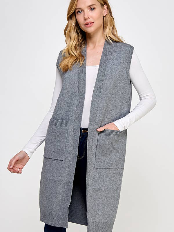 SW6655 Knit vest set with clean, modern silhouette for wholesale by See and Be Seen