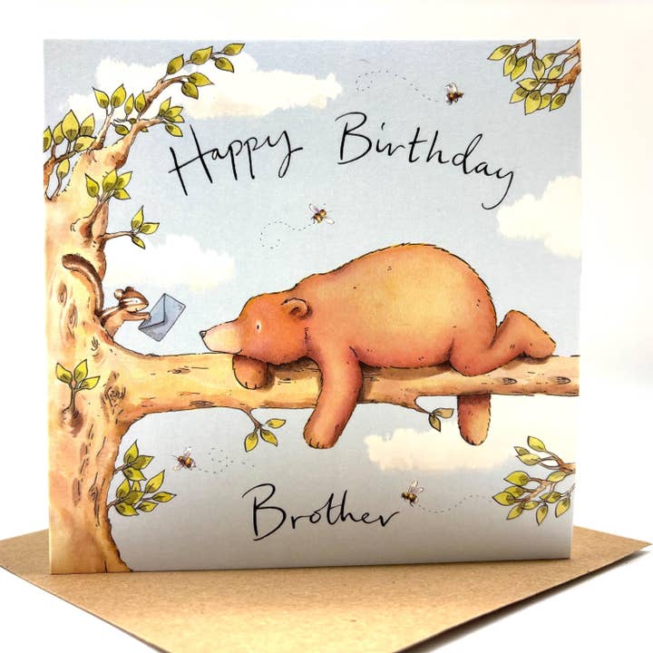Birthday Card - Bear Brother Birthday for wholesale by Ink and Snail Limited