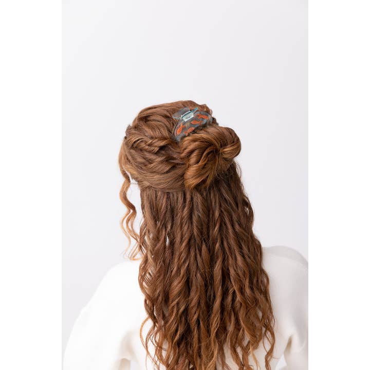 WINONA IRENE - Wholesale Hair Clip - Women's - Goldfish Women's Hair Claw in Crystal Clear Blue Acetate 3