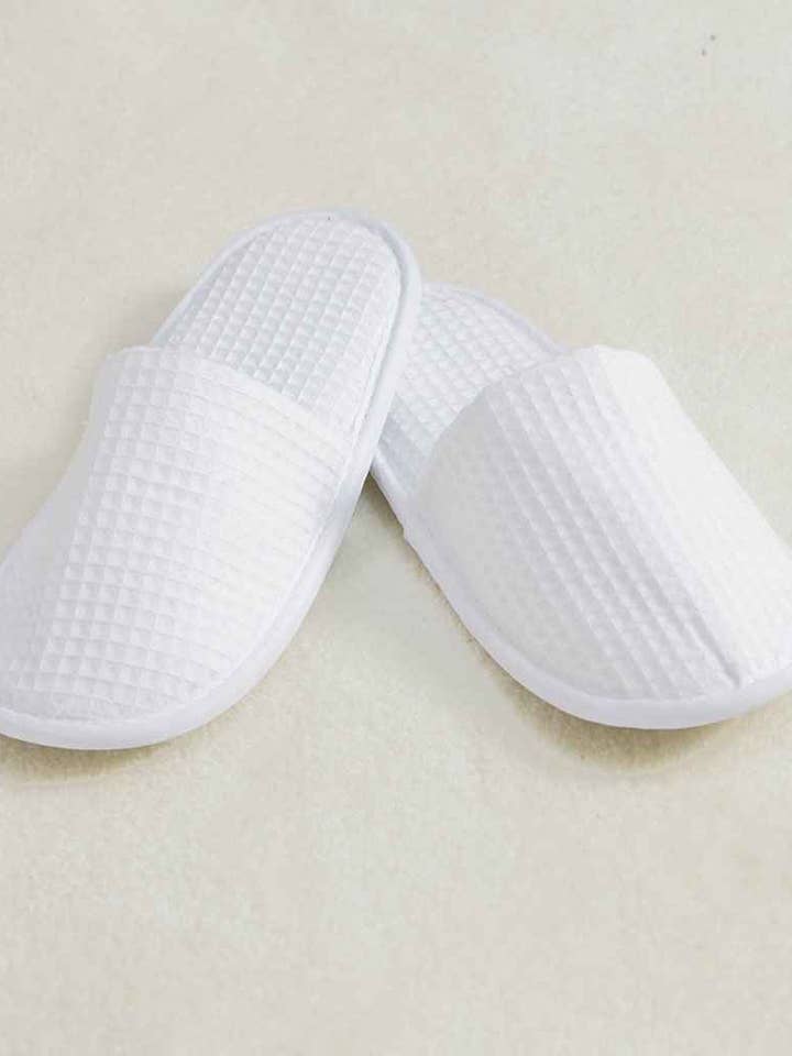 White Towel City - Waffle Mule Slippers for wholesale on Faire1