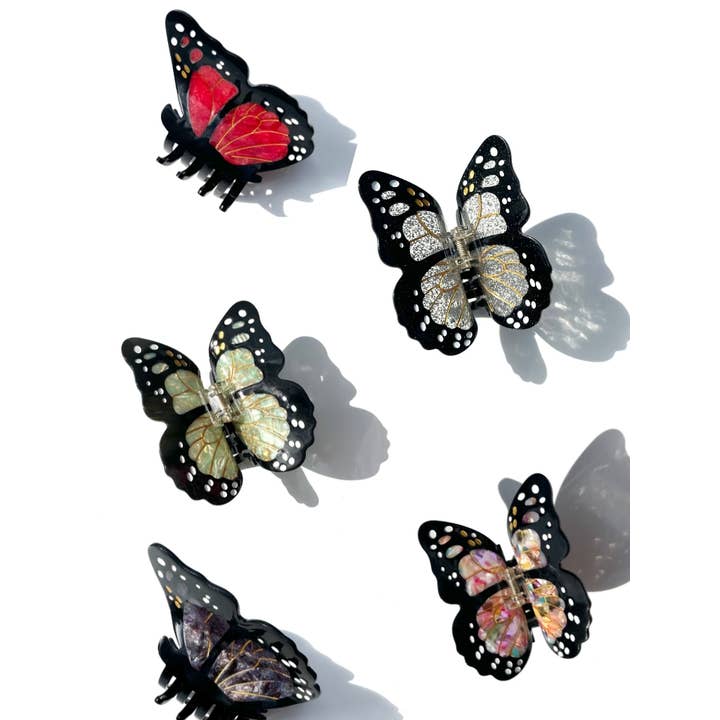Solar Eclipse - Wholesale Hair Clip - Women's - Hand-painted Limited Edition Monarch Butterfly Claw Clip