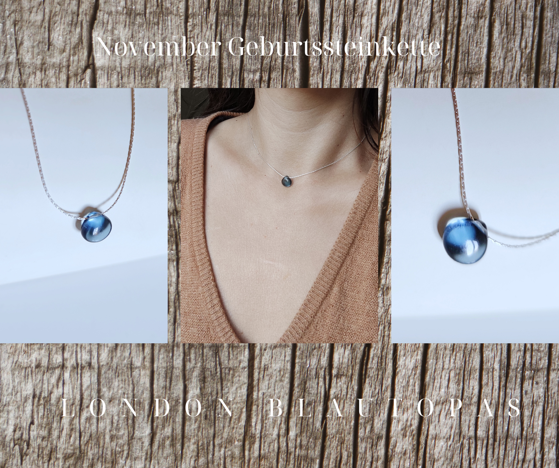 SEQAY - Wholesale Pendant/Charm Necklace - London blue topaz drop filigree necklace with topaz pendant1