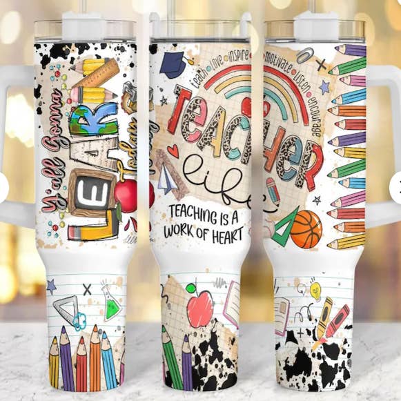 Personalized Teacher Nutrition Facts Crayons Teacher Life Back To School  Tumbler For Teacher