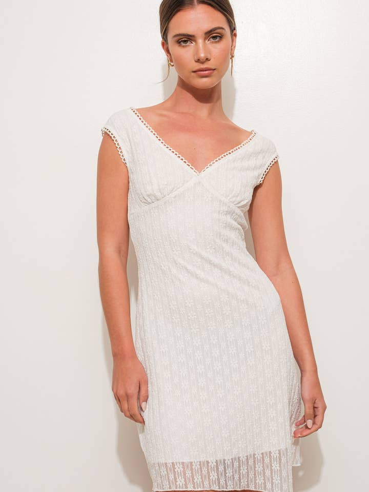 ASYMMETRICAL HEM LACE MINI DRESS for wholesale by Pretty Garbage