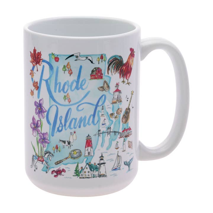 RI State Collection Keramisk 15 oz Mugg Rhode Island Rosanne för wholesale av Boston International