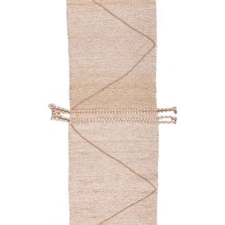 Kilim Beige Håndvævet Marokkansk Uldtæppe 2'5x8 for engroshandel hos Wylde Brigade