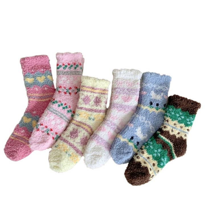 Rufia - Thick Coral Fleece Cozy Winter Socks for wholesale by Funkyrel® Atzbranding Limited