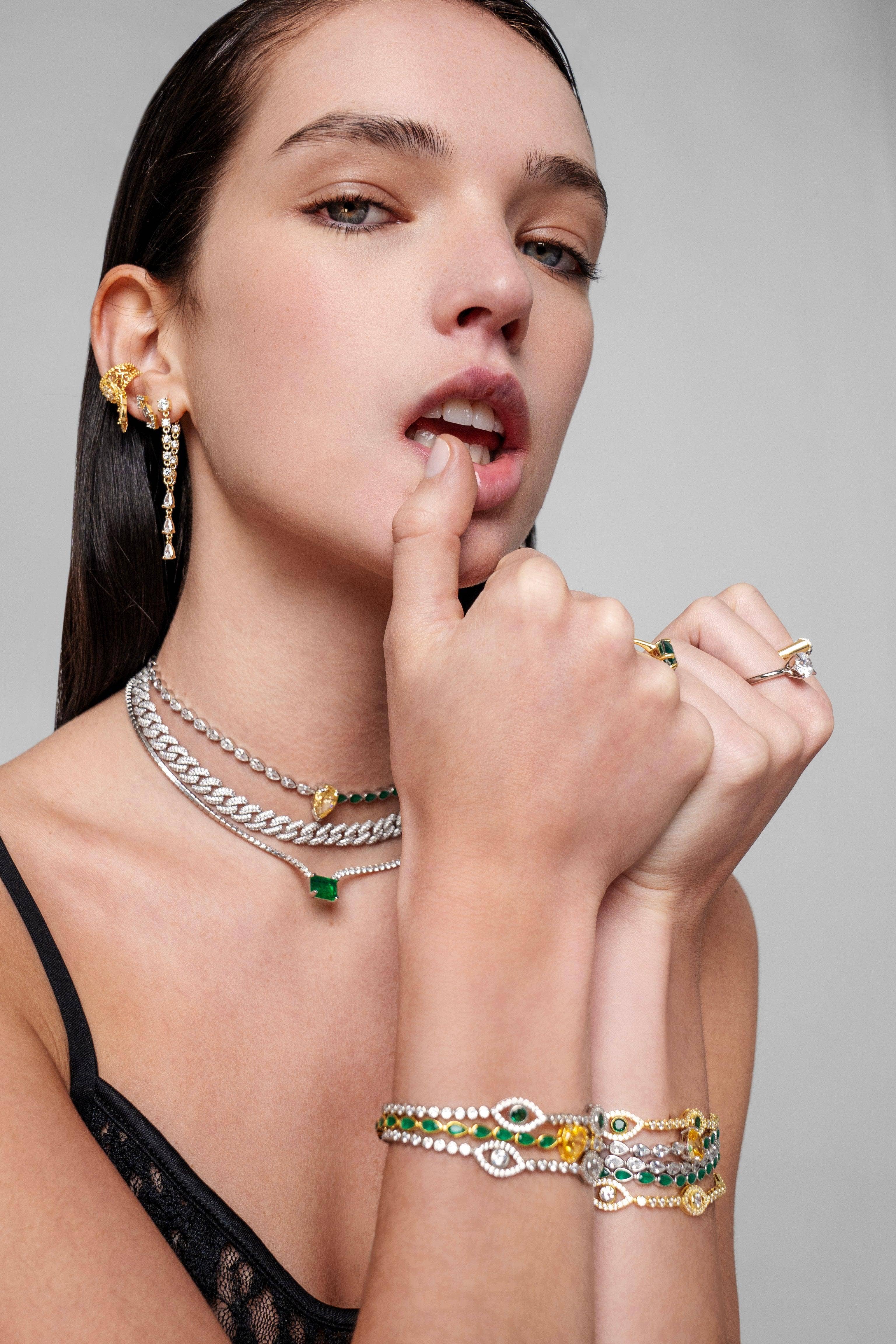 Selen Jewels - Vendita all'ingrosso Braccialetto con ciondolo/pendente - Braccialetto con Occhio di Malocchio in Pietra Verde4