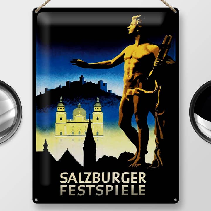 Femer - Wholesale Sign - Tin sign travel 30x40 cm Salzburg Festival Austria1