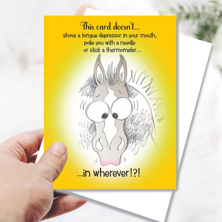 Horse Hollow Press - Wholesale Get Well Card - Horse Get Well Card / In Wherever? / Funny Cute