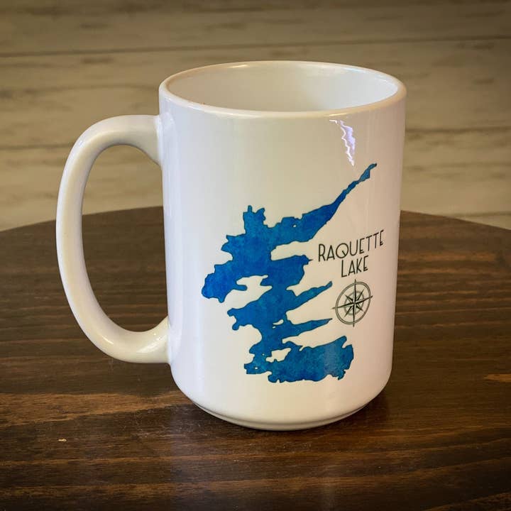 Adirondack Etching LLC - Wholesale Coffee Mug - Lake Outline - Ceramic Mug - 15oz Capacity1