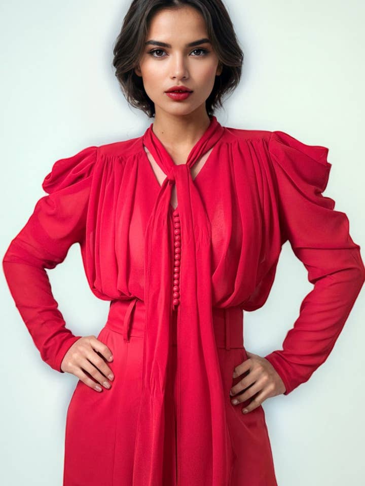 A94097 HAUT À NOUER AU COU (ROUGE, BLANC, NOIR) pour la vente par N by Nancy