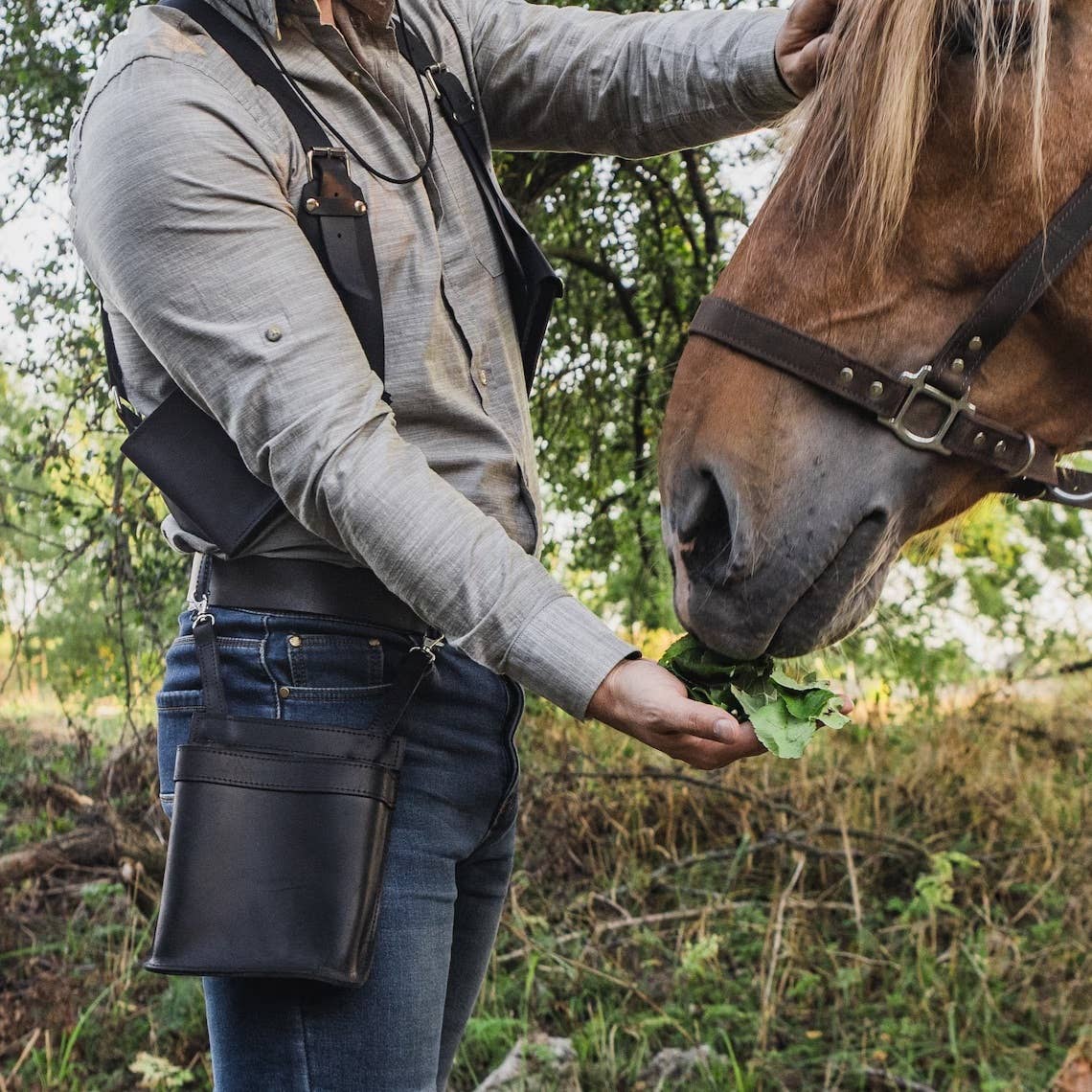 Pikore – Estojo – Homem por atacado – Bolsa de couro para petiscos de cavalo6