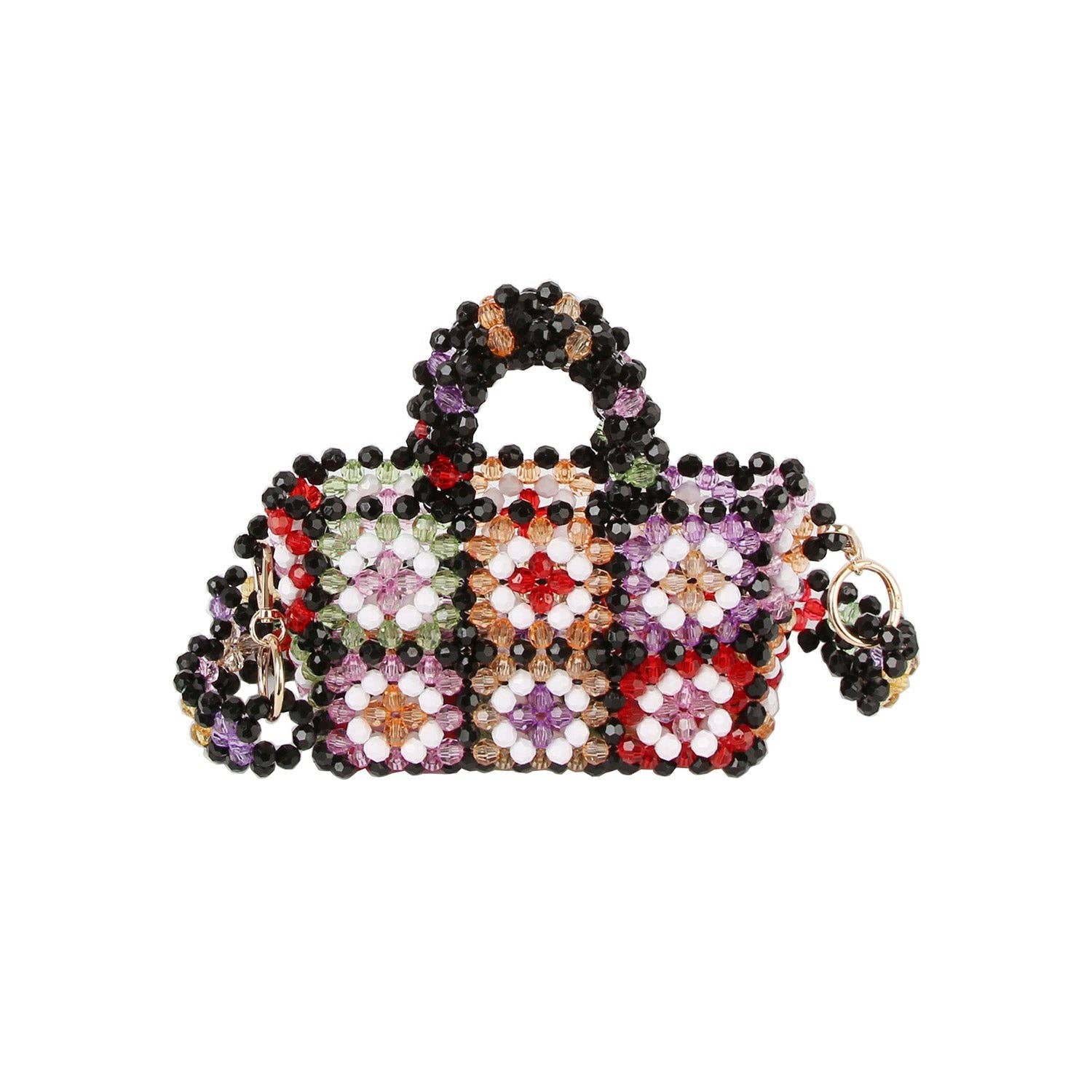 Multi Floral Patchwork Beaded Mini Tote for wholesale on Faire