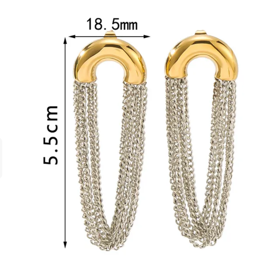 HoopLa – wholesale Hoop earrings – Verona- the Mixed Media Mixed Metal Tassel Hoop Earring2