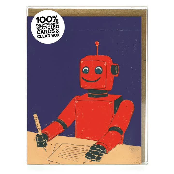 Letter Writer Robot – Recycled Boxed Notecard Set for Sci-Fi Toy Enthusiasts for wholesale by Scarecrow & Nut Tree