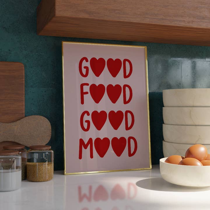 Good Food, Good Mood Print for wholesale by Refined Spaces