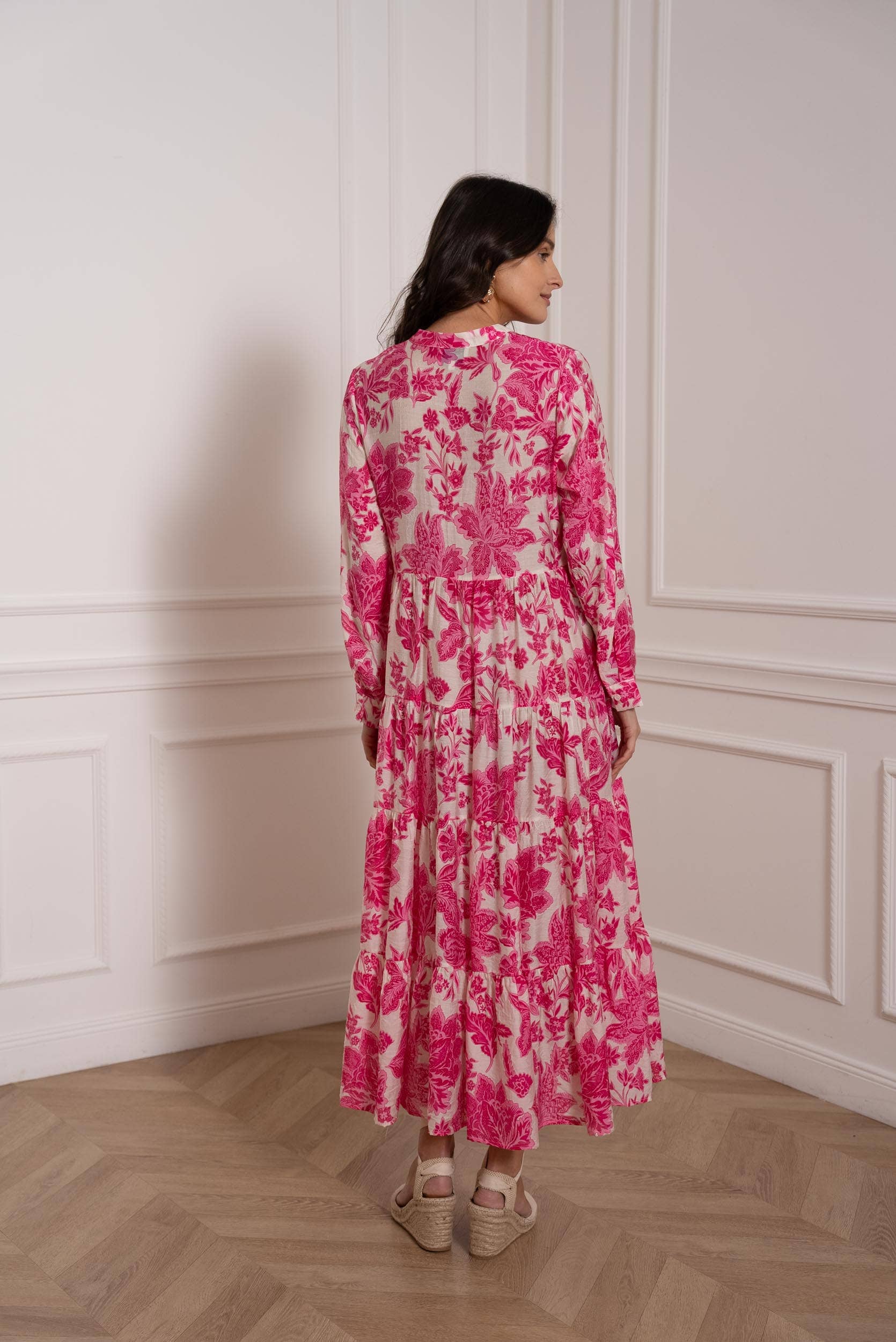 CHOKLATE PARIS (US No duties) – wholesale Klänning - Dam – Klänning i siden med blommönster Marbella (S-M-L-XL) - CK0811221