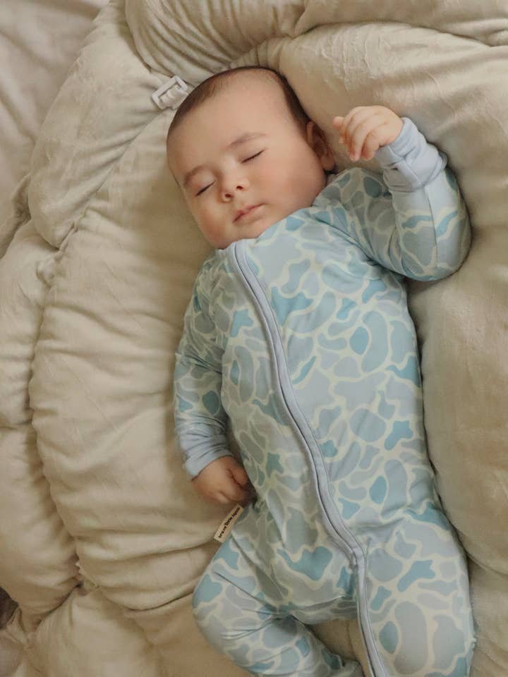 Brave Little Lamb the Label - Wholesale Jumpsuit - Baby - Coastal Camo Zip Footie