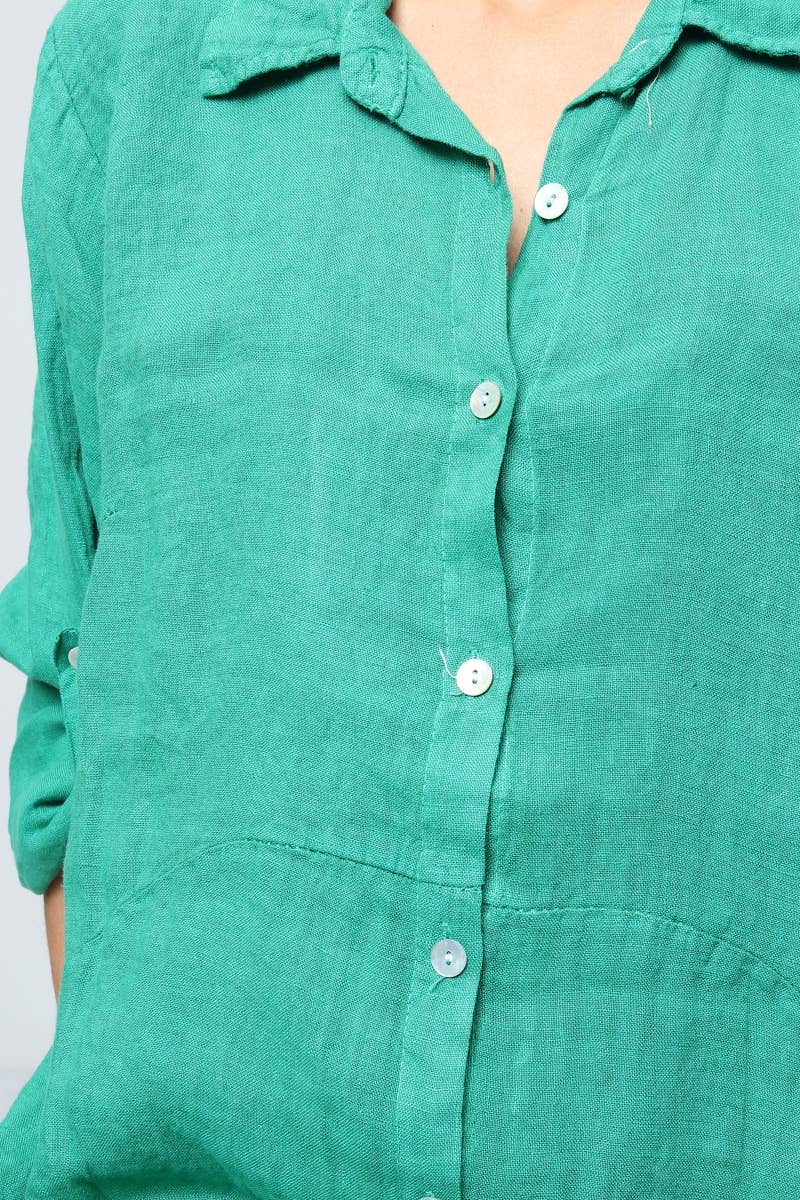 LÉA & LUC - Wholesale Dress - Women's - Long shirt dresses in 100% Linen REF. 148459