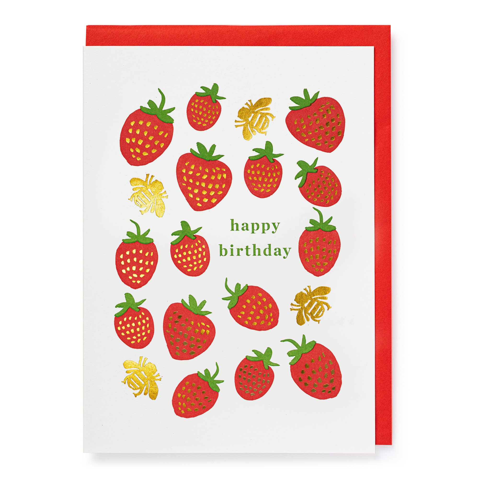 Archivist Gallery | UK – wholesale Birthday card – Strawberry Happy Birthday | Letterpress Cards | Large Cards0