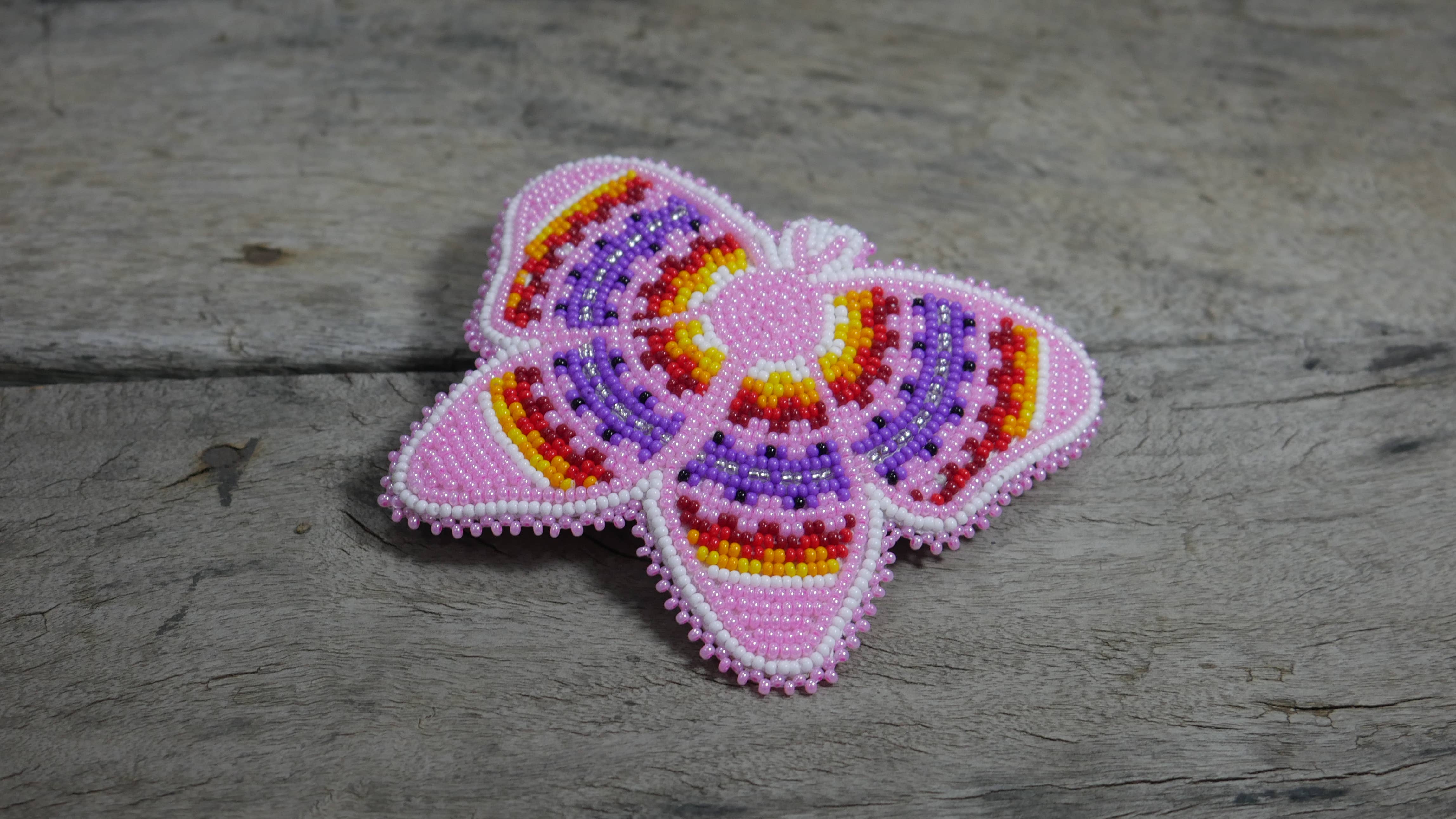 KANGURAH - Vendita all'ingrosso Fermaglio per capelli - Donna - Fermaglio per capelli a forma di farfalla decorato con perline, fermaglio tribale2