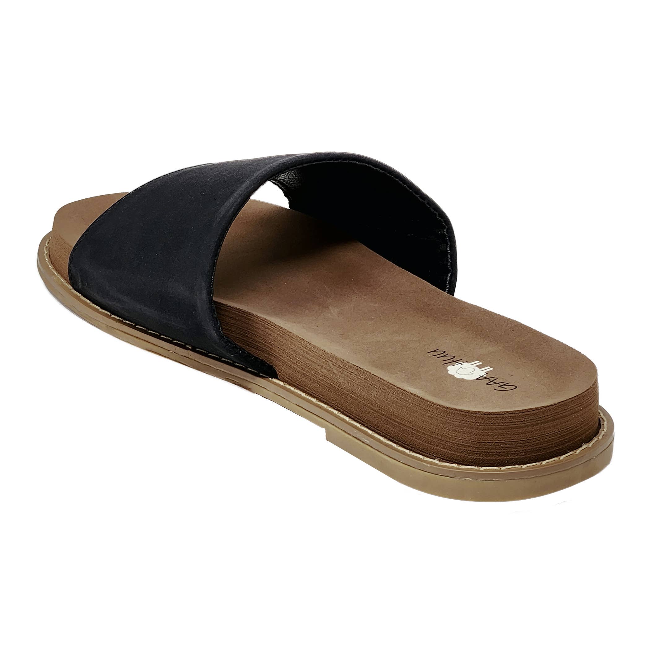 gaahuu - Wholesale Sandals - Women's - womens faux leather open toe footbed slide sandal6