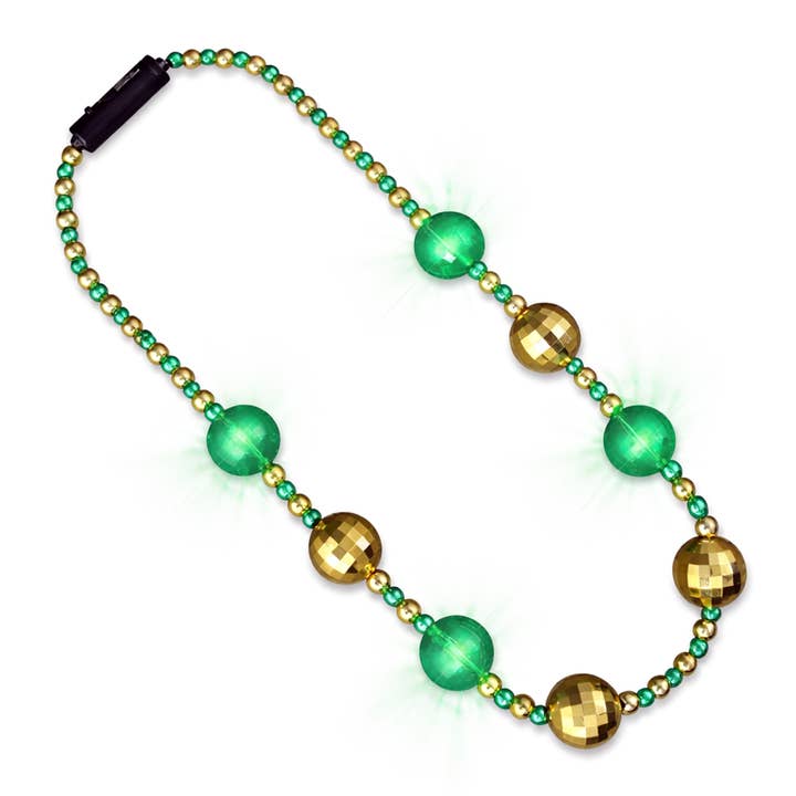 Collier Lumineux de la Saint-Patrick Perles Disco Or et Vert pour la vente par Blinkee.com, LLC