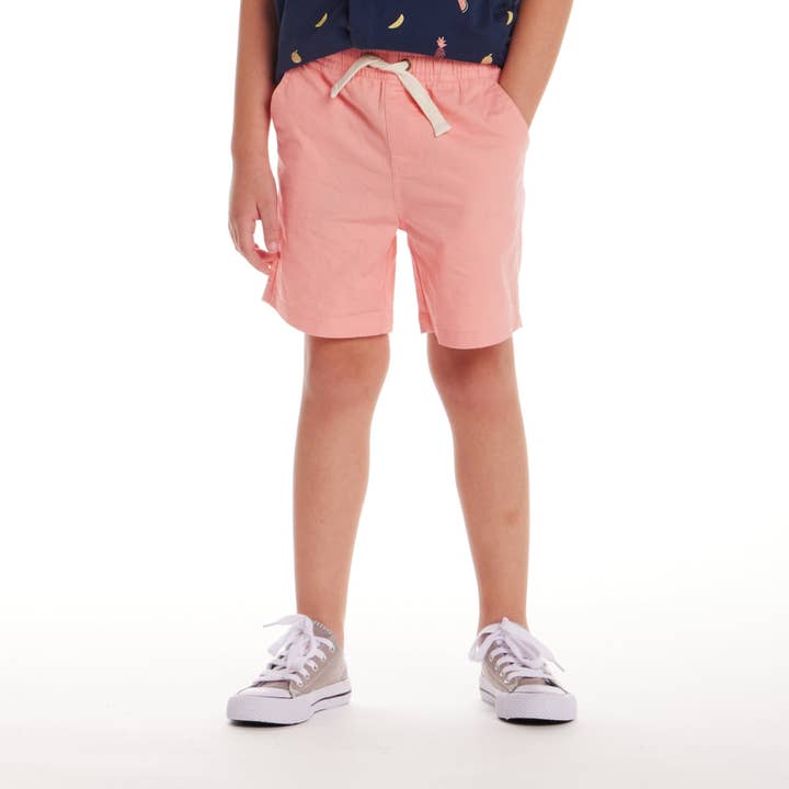 Kids (3-7) Twill Shorts | Light Coral for wholesale by Andy & Evan