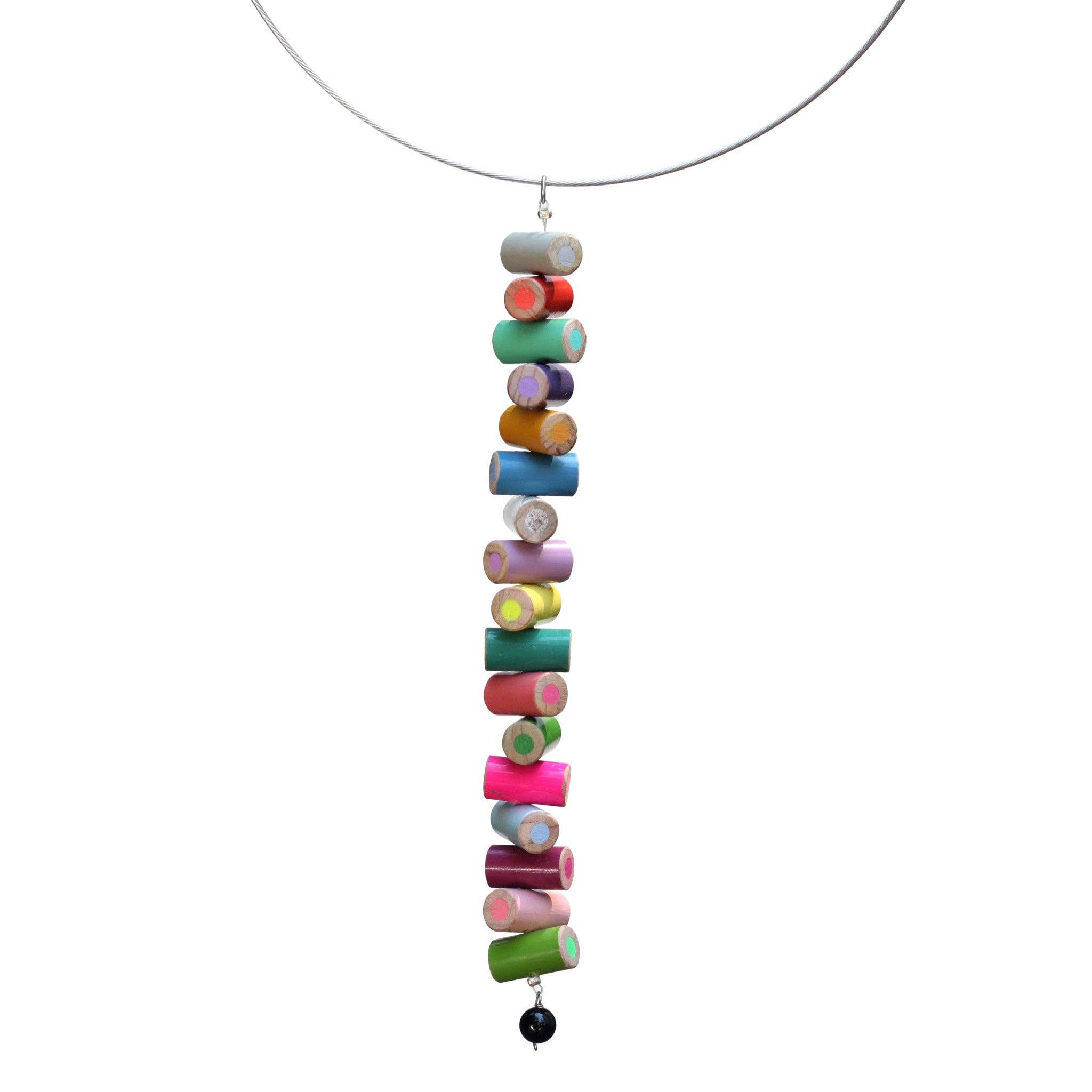 Amy Pfaffman Jewelry - Wholesale Pendant/Charm Necklace - Colored pencil long pendant on steel cable4