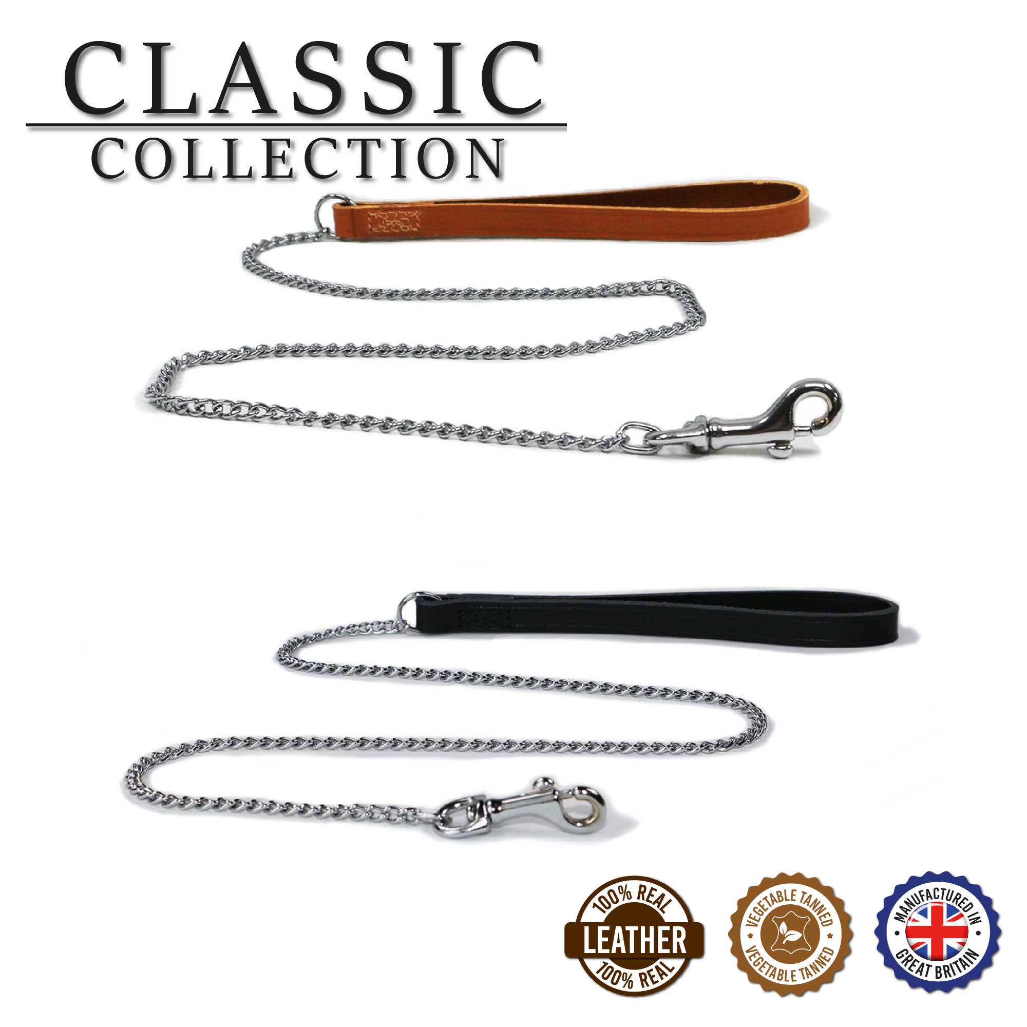 Ancol Pet Products Ltd – wholesale Pet leash – Dog – Heritage  Collection Leather & Chain Lead TAN2