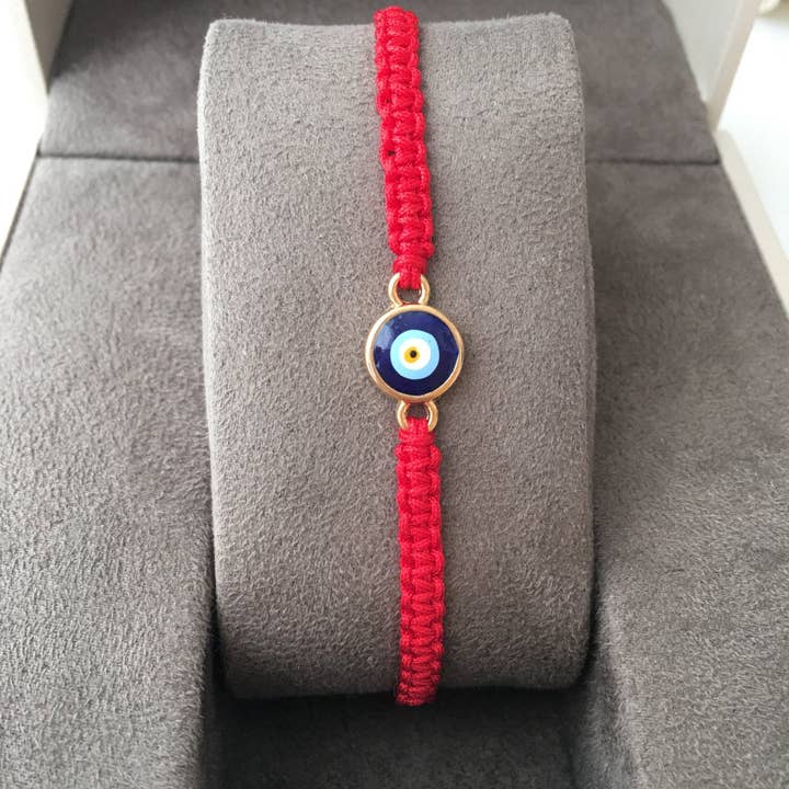 Evileyefavor - Venta al por mayor Pulseras de abalorios/colgantes - Pulsera de ojo malvado de hilo rojo, pulsera ajustable con dije de mal de ojo