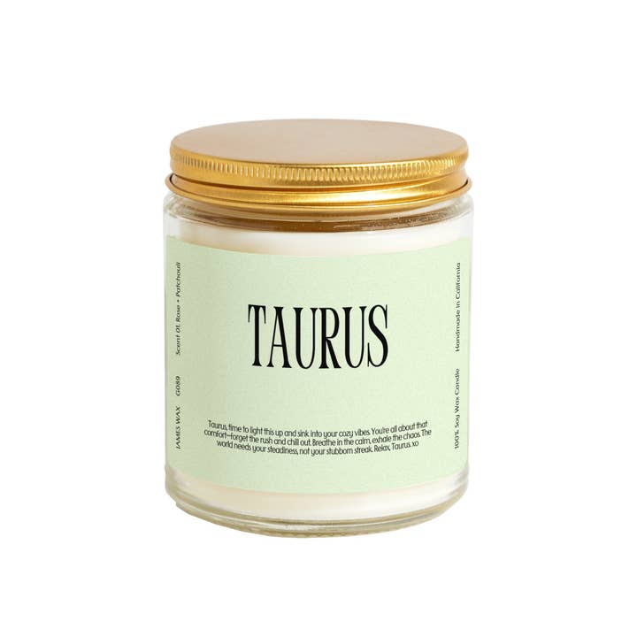 James Wax - Wholesale Jar/Filled Candle - Taurus Gift Zodiac Sign Candle Birthday Taurus G0891