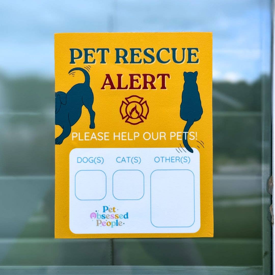 Pet Obsessed People - Wholesale Sticker - Pet Rescue Alert Sticker for Ultimate Pet Safety – Emergency Fire Safety for Pets