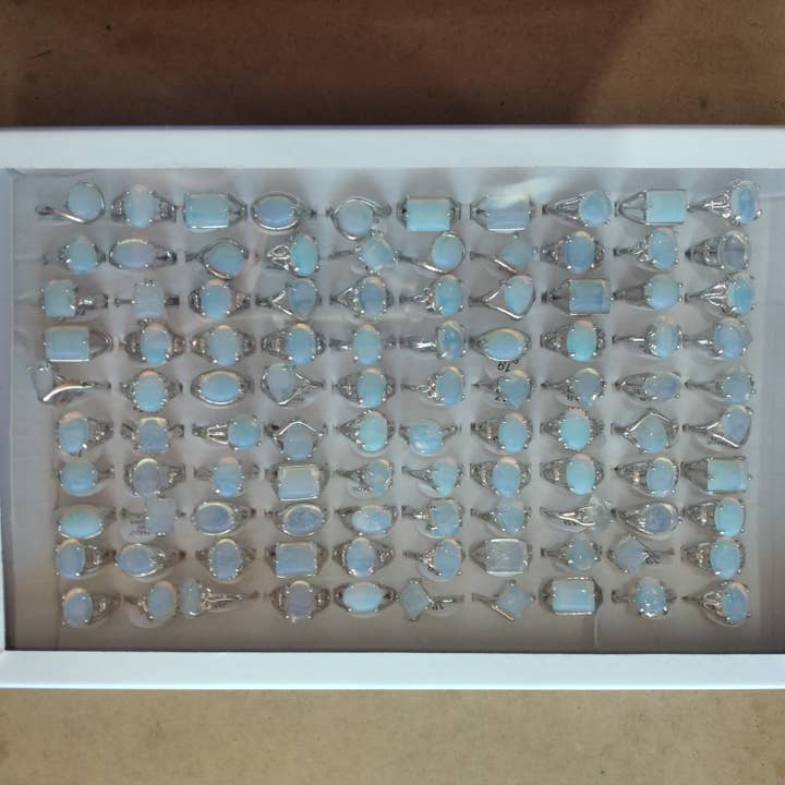 Keystone Crystals - Wholesale Jewelry Set - Gemstone Rings Assortment – 100 or 50 Mixed Stone Rings7