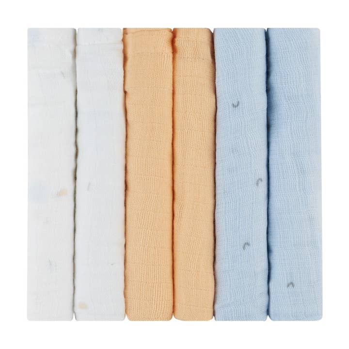 Mulltuch-Set 6 Stk. 30x30cm Stripy Friends für den Großhandel von Kika Group Ltd.