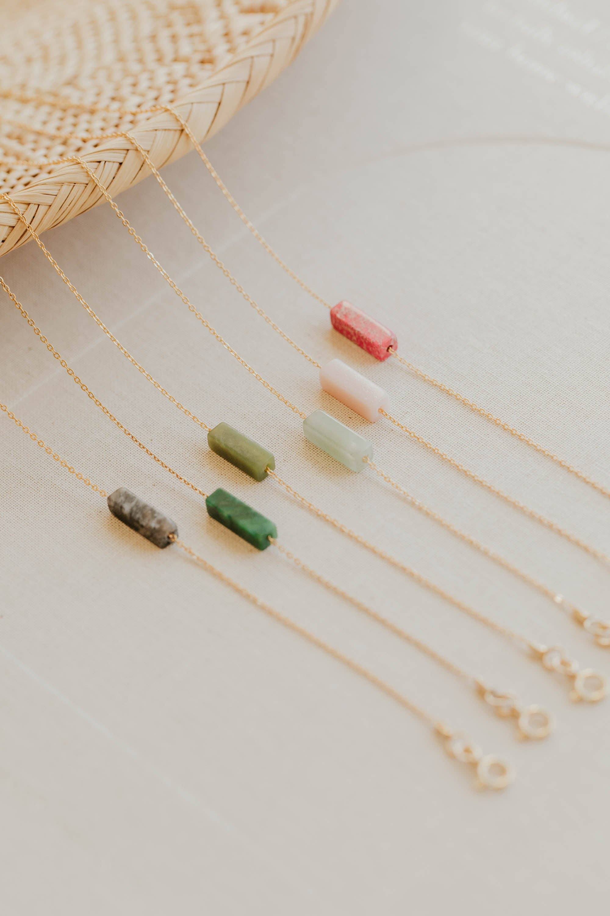 Hello Adorn - Wholesale Pendant/Charm Necklace - Moss Gemma Necklace | 14kt Gold Fill + Sterling Silver4