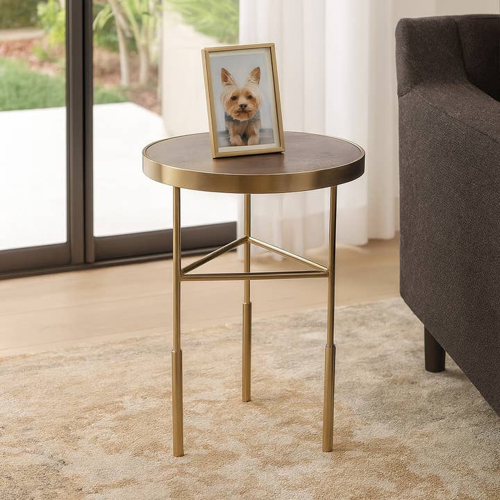 Side Table - White Marble Top with Slim Frame, 22 in. for wholesale by Elevarre
