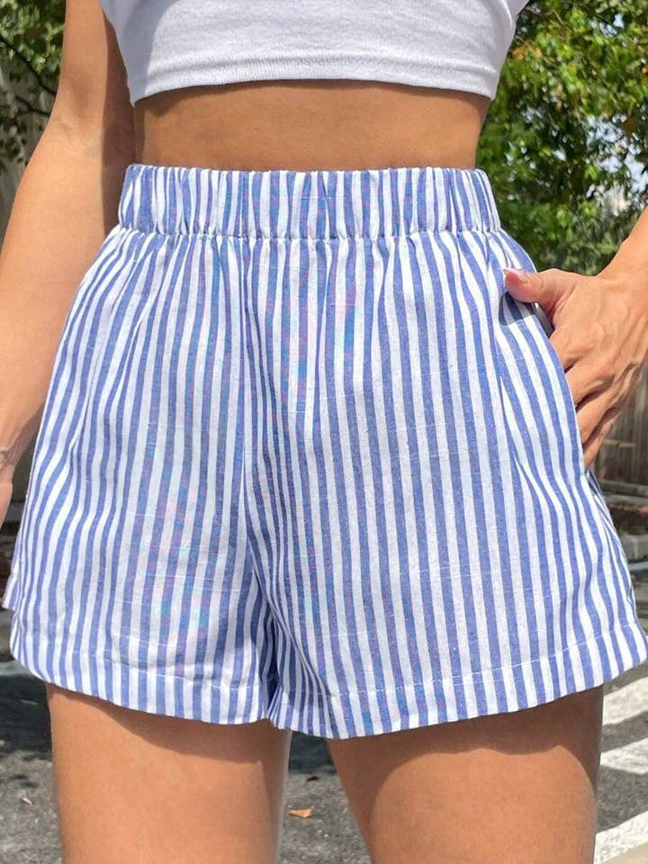Katinki - Wholesale Shorts – Women’s - Striped High-Waisted Shorts7