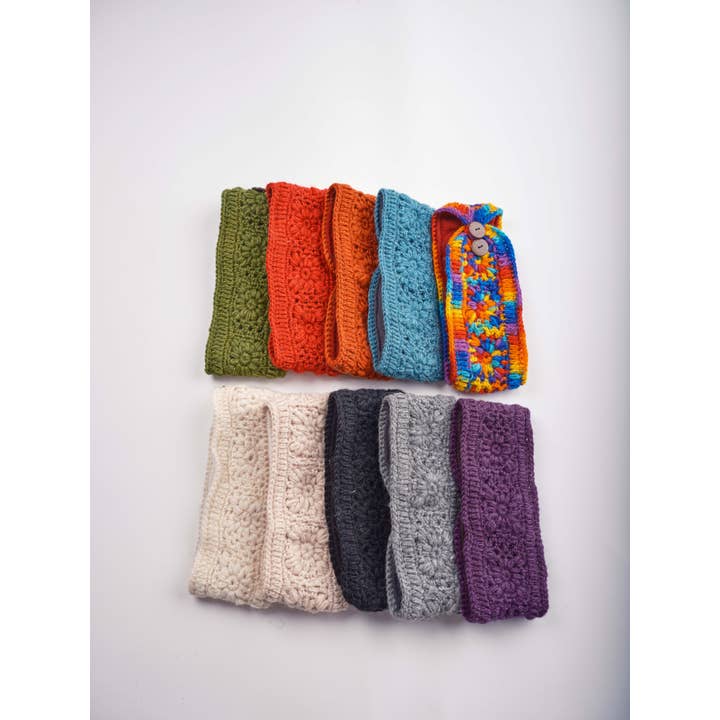 Windhorse Trading Inc - Wholesale Fashion Headband - Women's - Floral Crochet Headband. HB70017