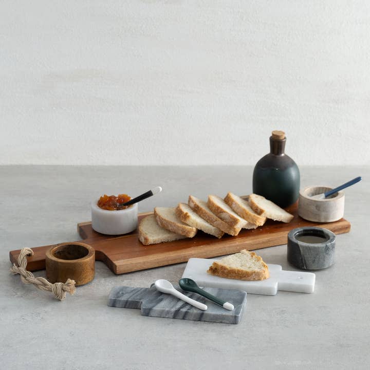 Made Market Co. – Tábua de queijos por atacado – Conjunto de mini placa de mármore e madeira7