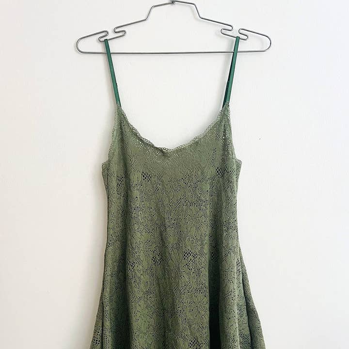 Moonshadow Slip Dress in Stretch Sage Cotton Crochet Knit and other Purchase Wholesale clare. Free Returns & Net 60 Terms on Faire trending on Faire.