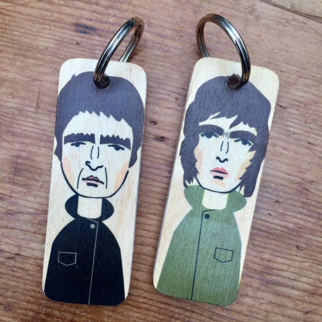 Wotmalike - Wholesale Keychain - Unisex - Liam Gallagher Character Wooden Keyring