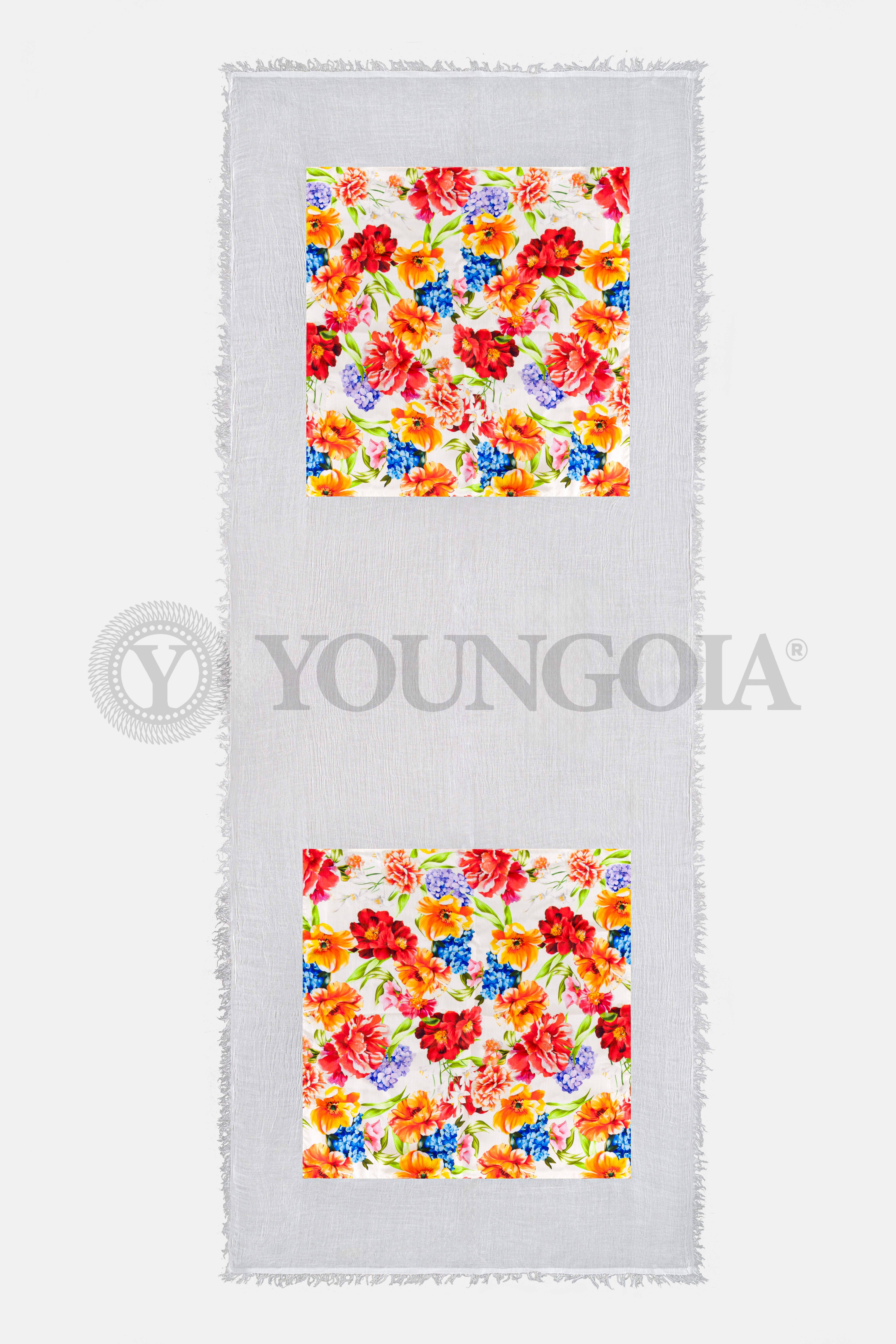 YOUNGOIA SRL - Wholesale Scarf - Women's - Cashmere Scarf with Silk Embroidery - MADE IN ITALY1