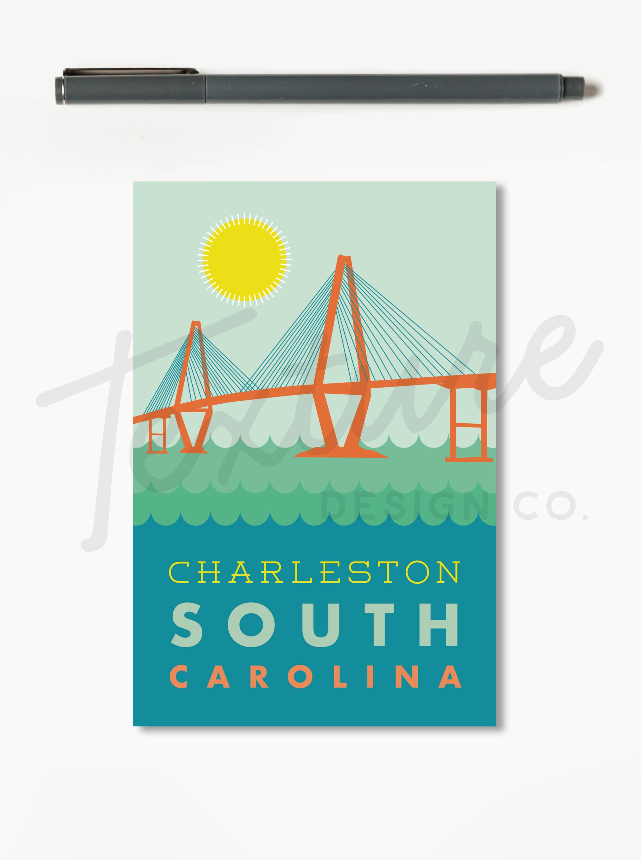 Texture Design Co - Vente Cartes postales - Carte postale Pont Ravenel Charleston2