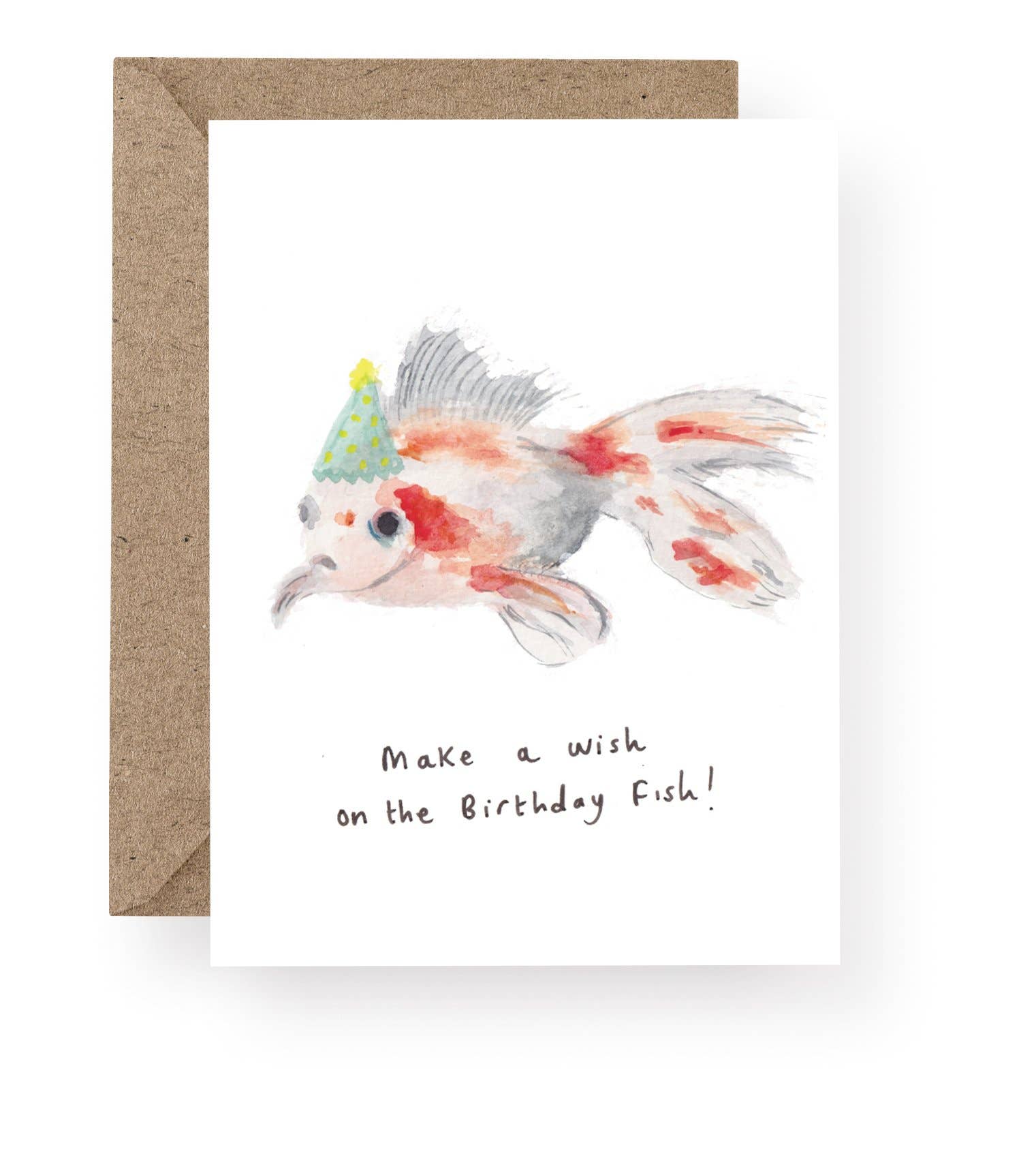 Western Sketch – wholesale Birthday card – WS196 Make a Wish Goldfish Birthday Card1