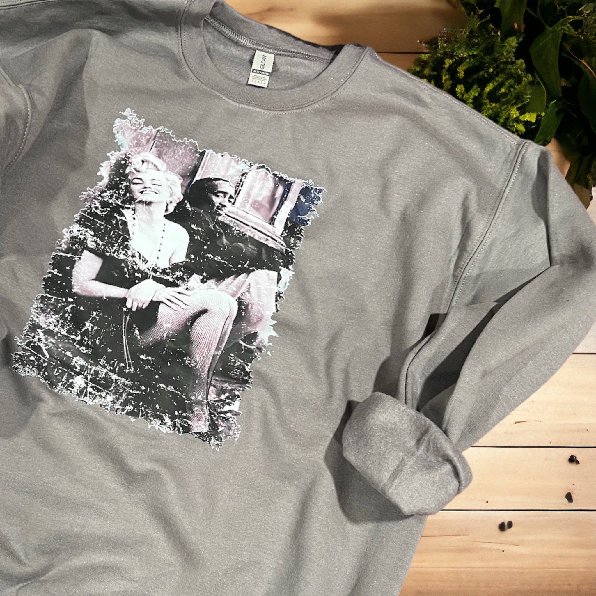 Renewed  Designs - Wholesale Graphic Sweatshirt - Unisex - Marilyn & Tupac Apparel2